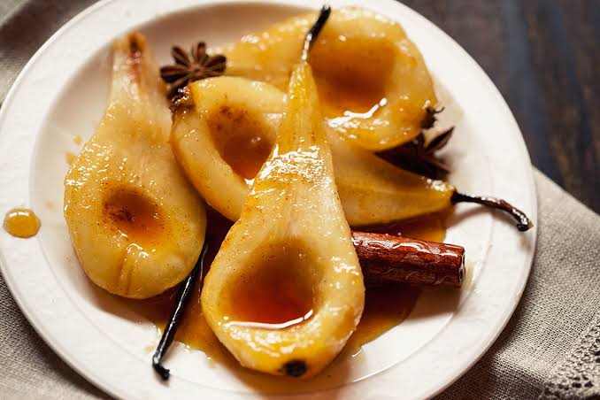 Peras al Horno con Miel de Azahar y Anís