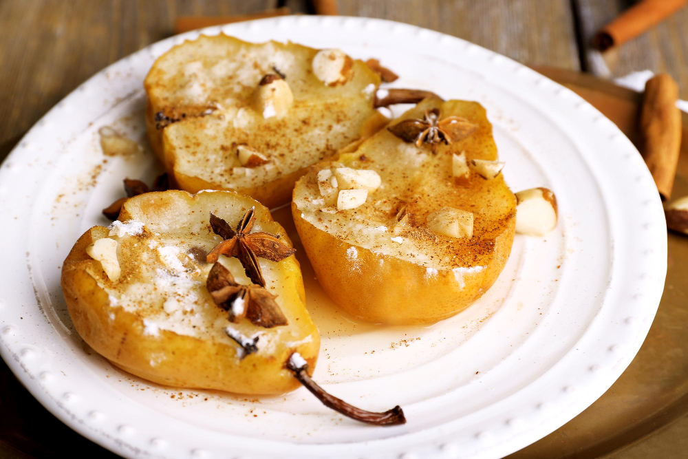 Peras al Horno con Miel de Azahar y Anís